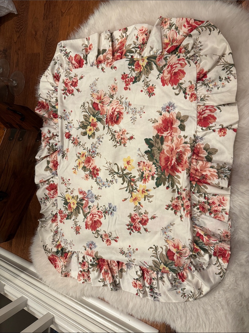 Vintage Ralph Lauren Petticoat Floral Ruffled 1 Pillow Sham pre -owned